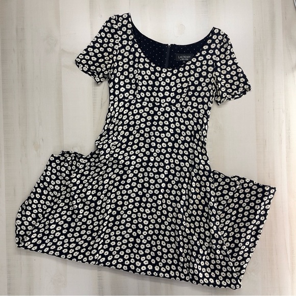 90s Y2K LAUNDRY BY Shelli Segal Daisy printed floral midi dress - Picture 1 of 10